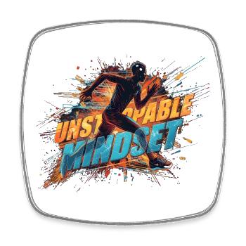 Unaufhaltsamer Mindset Runner - Viereckiger Kühlschrankmagnet - Weiß - Vorne
