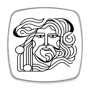 Ancient man. - Square fridge magnet - white - Front