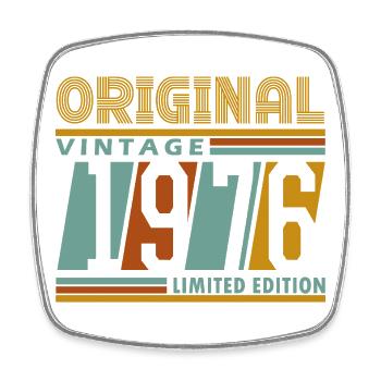 Original Retro Vintage 1976 Limitierte Edition 50 - Viereckiger Kühlschrankmagnet - Weiß - Vorne