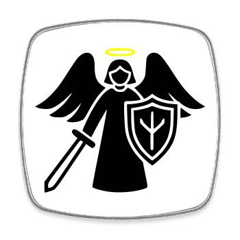 Guardian Angel Warrior with Shield Pictogram - Square fridge magnet - white - Front
