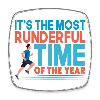 Running Run Most Runderful Time Marathon Runner - Square fridge magnet - white - Front