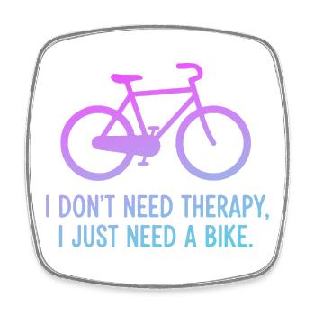 Citation de la pente de la thérapie à vélo - Magnet carré - blanc - Devant