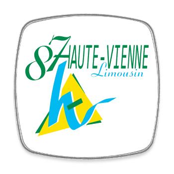 Logo Haute Vienne  87 Limousin - Magnet carré - blanc - Devant