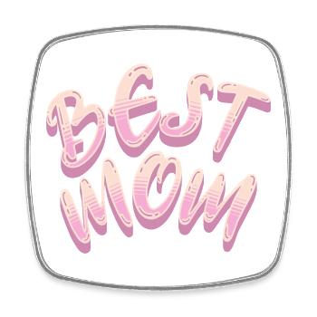 Meilleur lettrage rose de Maman - Magnet carré - blanc - Devant