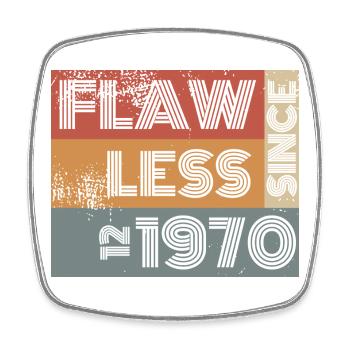 55. Geburtstag Flawless since 12/1970 - Viereckiger Kühlschrankmagnet - Weiß - Vorne