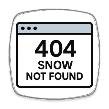 404 Schnee Nicht Gefunden - Viereckiger Kühlschrankmagnet - Weiß - Vorne