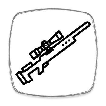 Sniper - Magnet carré - blanc - Devant