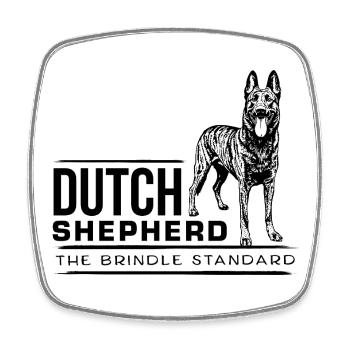 Berger hollandais - Dutchie - Magnet carré - blanc - Devant