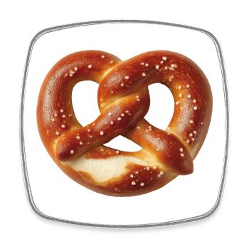 Brezel - Viereckiger Kühlschrankmagnet - Weiß - Vorne