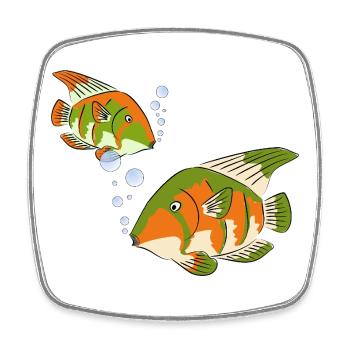 Colorful Fish - Square fridge magnet - white - Front