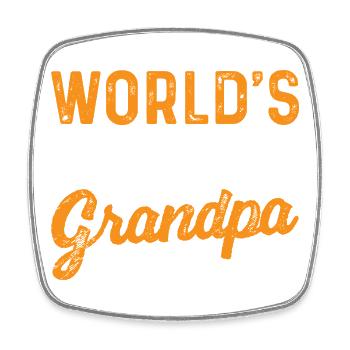 World's Okayest Grandpa Funny Humor Sarcastic  - Square fridge magnet - white - Front