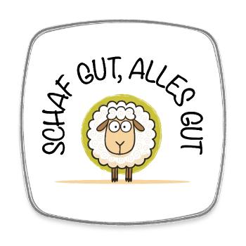 Sheep Good, All Good – Sweet Sheep Motif - Square fridge magnet - white - Front