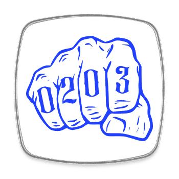 Duisburg Design mit Vorwahl 0203 Ruhrpott Style - Viereckiger Kühlschrankmagnet - Weiß - Vorne