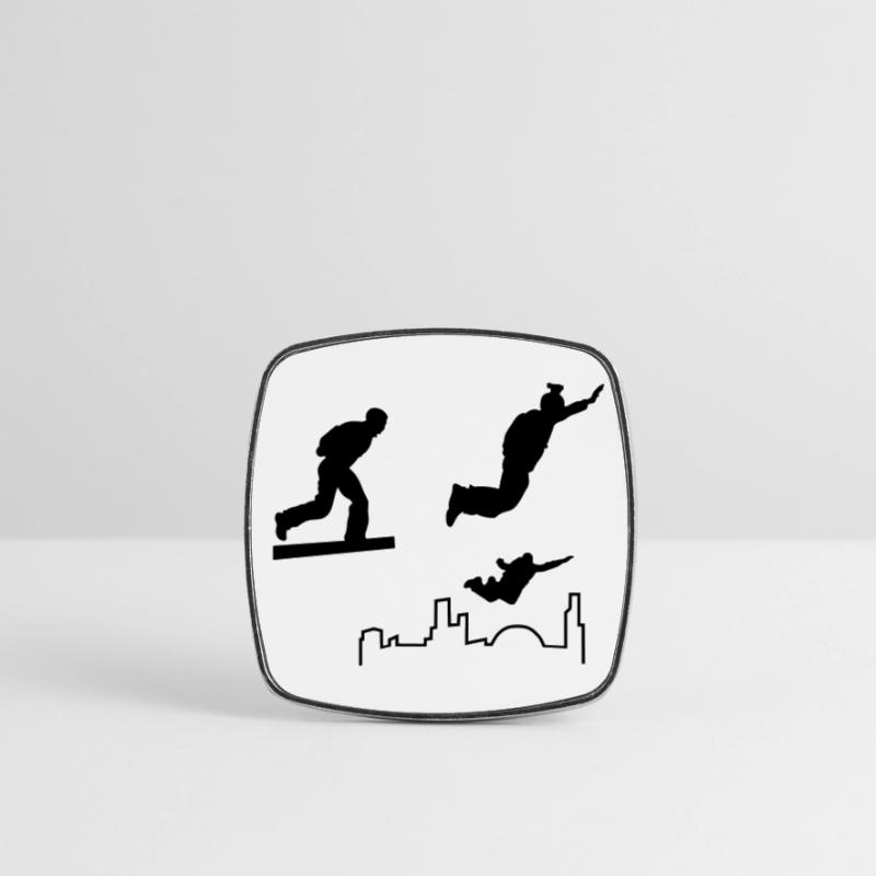 Base jumping Square fridge magnet