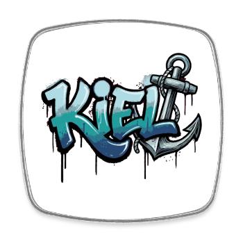 Kiel Graffiti Anchor Schleswig-Holstein - Square fridge magnet - white - Front