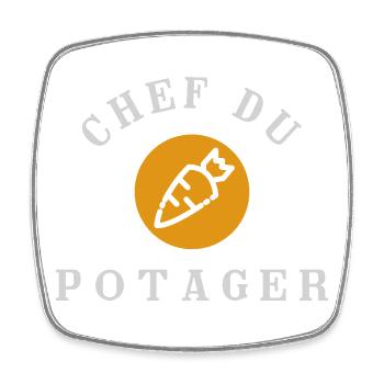 Chef du Potager Design humorvolles Gärtnern - Viereckiger Kühlschrankmagnet - Weiß - Vorne