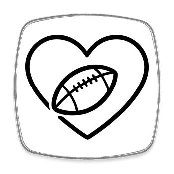 Cuore Rugby XV – Passione Rugby - Viereckiger Kühlschrankmagnet - Weiß - Vorne