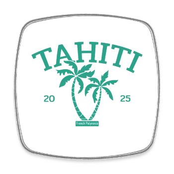 Tahiti - Palm Tree - Palm Trees - French Polynesia Beach - Square fridge magnet - white - Front
