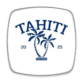 Tahiti - Palm Tree - Palm Trees - French Polynesia Beach - Square fridge magnet - white - Front
