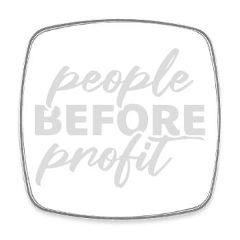 People Before Profit Aktivismus Gerechtigkeit Logo - Viereckiger Kühlschrankmagnet - Weiß - Vorne