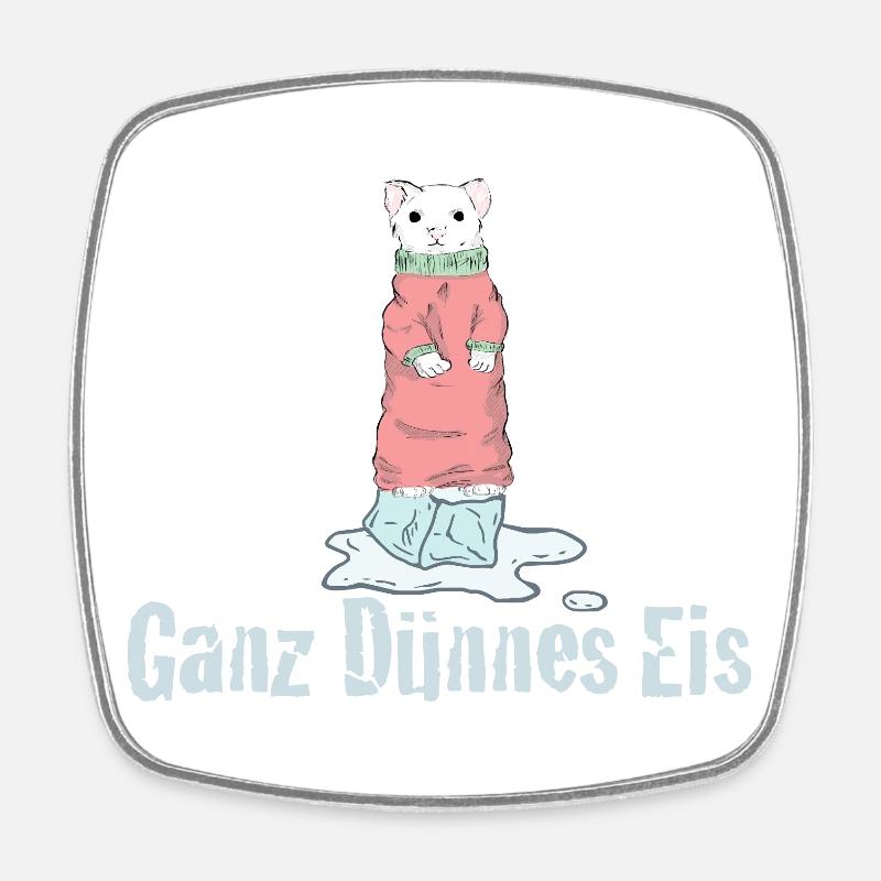 Ganz Dünnes Eis Deutscher Humor - Square fridge magnet - white