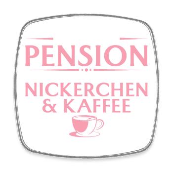 Pension Nickerchen und Kaffee - Abschied Kollegin - Viereckiger Kühlschrankmagnet - Weiß - Vorne