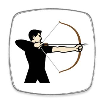Determined Archer - Square fridge magnet - white - Front