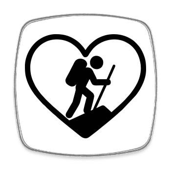 Randonnée au cœur – amoureux de la nature - Magnet carré - blanc - Devant