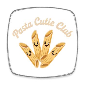 Pasta Cutie Club - Viereckiger Kühlschrankmagnet - Weiß - Vorne