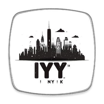 New York Skyline Silhouette Black White - Square fridge magnet - white - Front