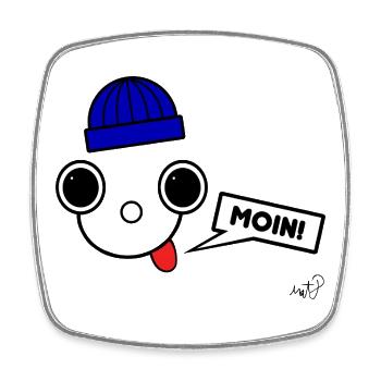 Koppie Moin avec Beanie - Magnet carré - blanc - Devant