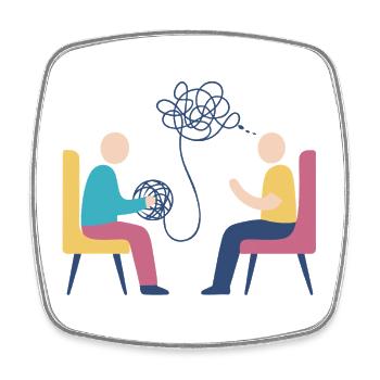 Psychothérapie – Conception de la santé mentale - Magnet carré - blanc - Devant