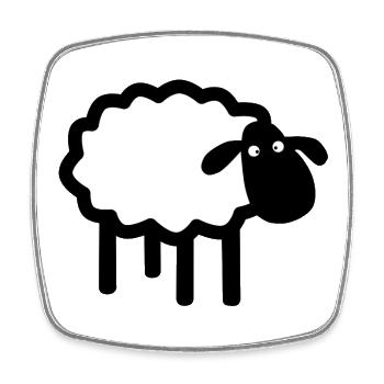Cloud Sheep - Square fridge magnet - white - Front