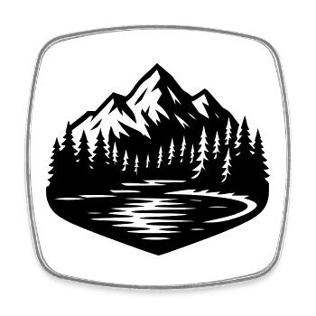 Mountains Landscape Forest - Square fridge magnet - white - Front