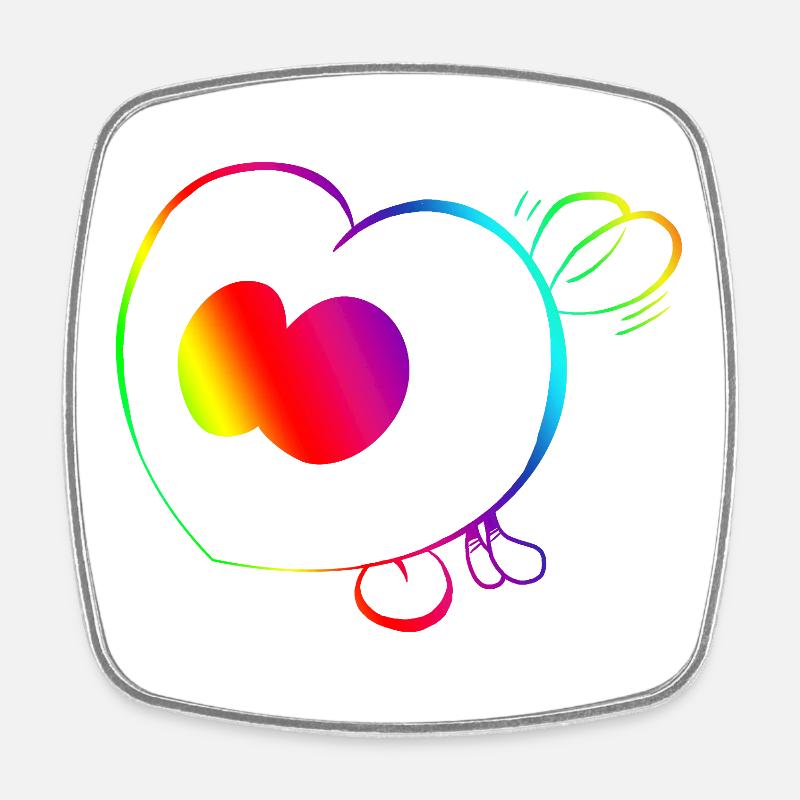 Trickster Yum Rainbow - Viereckiger Kühlschrankmagnet - Weiß