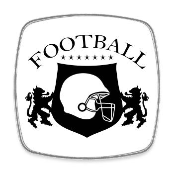 Emblème du logo du football - Magnet carré - blanc - Devant