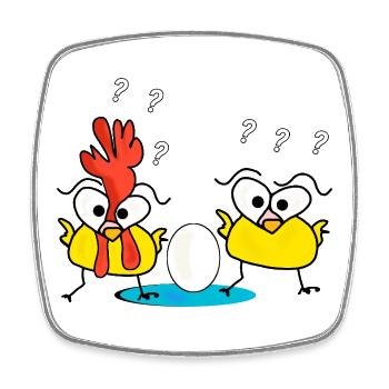 lustiges hähnchen cartoon  - Viereckiger Kühlschrankmagnet - Weiß - Vorne