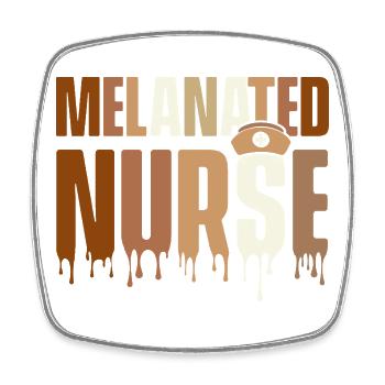 Melanated Nurse – HBCU Melanin Pride - Square fridge magnet - white - Front