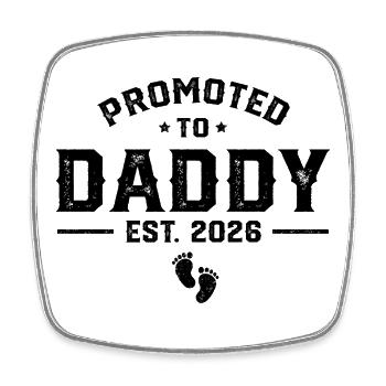 Daddy Est 2026 – Lustiges Papa  - Viereckiger Kühlschrankmagnet - Weiß - Vorne