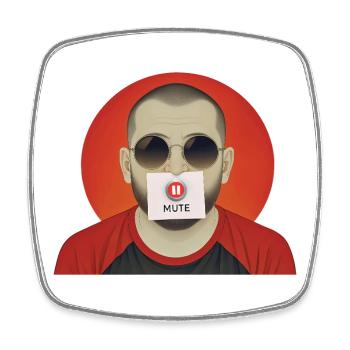 MUTE MAN - nice people - Square fridge magnet - white - Front