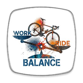 Travail - Attraction - Équilibre - Magnet carré - blanc - Devant