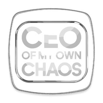  CEO OF MY OWN CHAOS Spruch für Stress im Alltag - Viereckiger Kühlschrankmagnet - Weiß - Vorne
