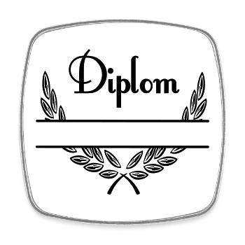 Diplom – Namensraum - Viereckiger Kühlschrankmagnet - Weiß - Vorne