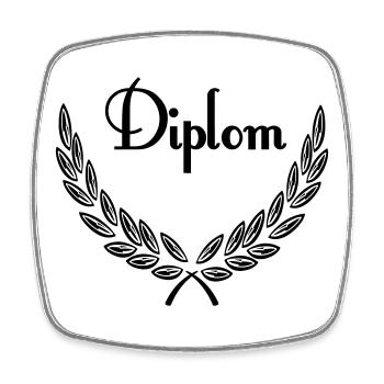 Diplom - Square fridge magnet - white - Front