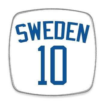 Sweden 10 – Sports Design - Square fridge magnet - white - Front