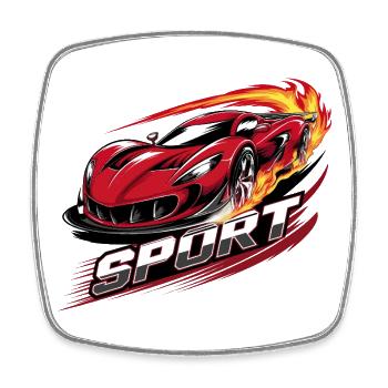 sports car - Square fridge magnet - white - Front