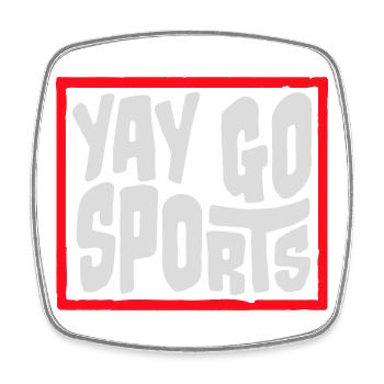 Yay Go Sports Sarcastic Funny Anti Sports Humor - Square fridge magnet - white - Front