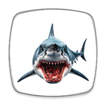 Requin - Magnet carré - blanc - Devant