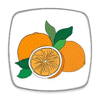 Orange Print - Square fridge magnet - white - Front