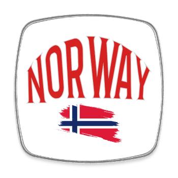Norway - Square fridge magnet - white - Front